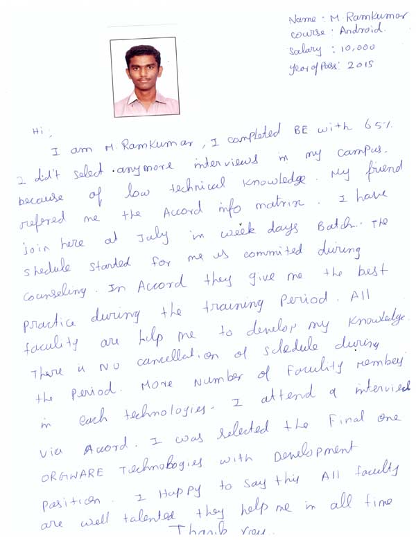 Android Student Testimonial