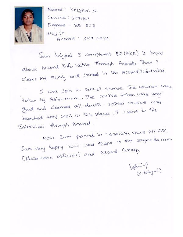 Dot Student Testimonial