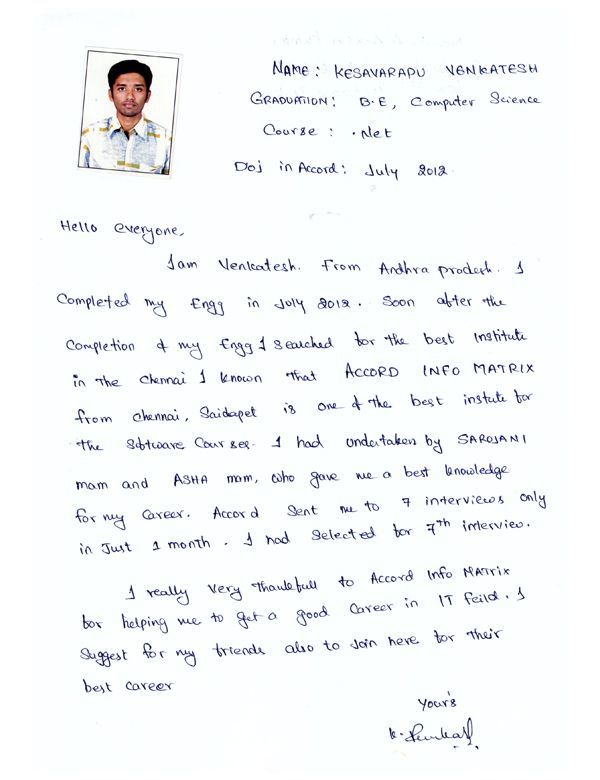 Dot Student Testimonial