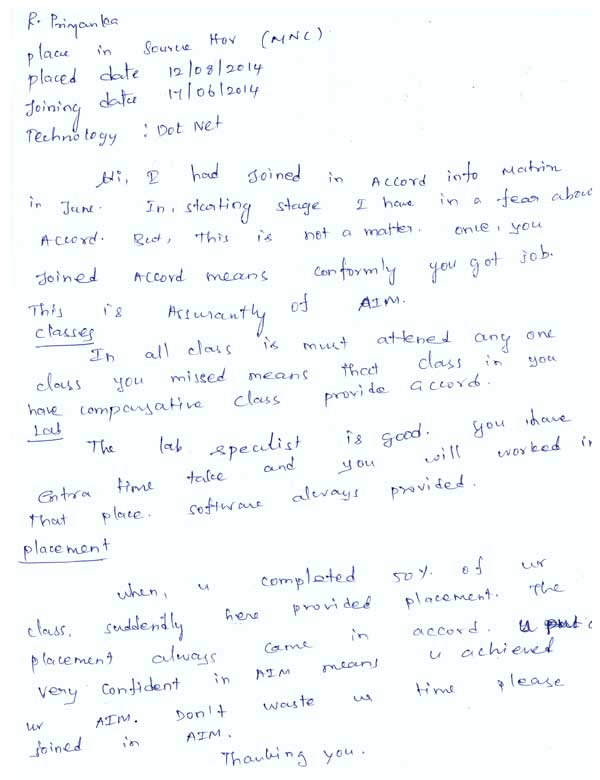 Dot Student Testimonial