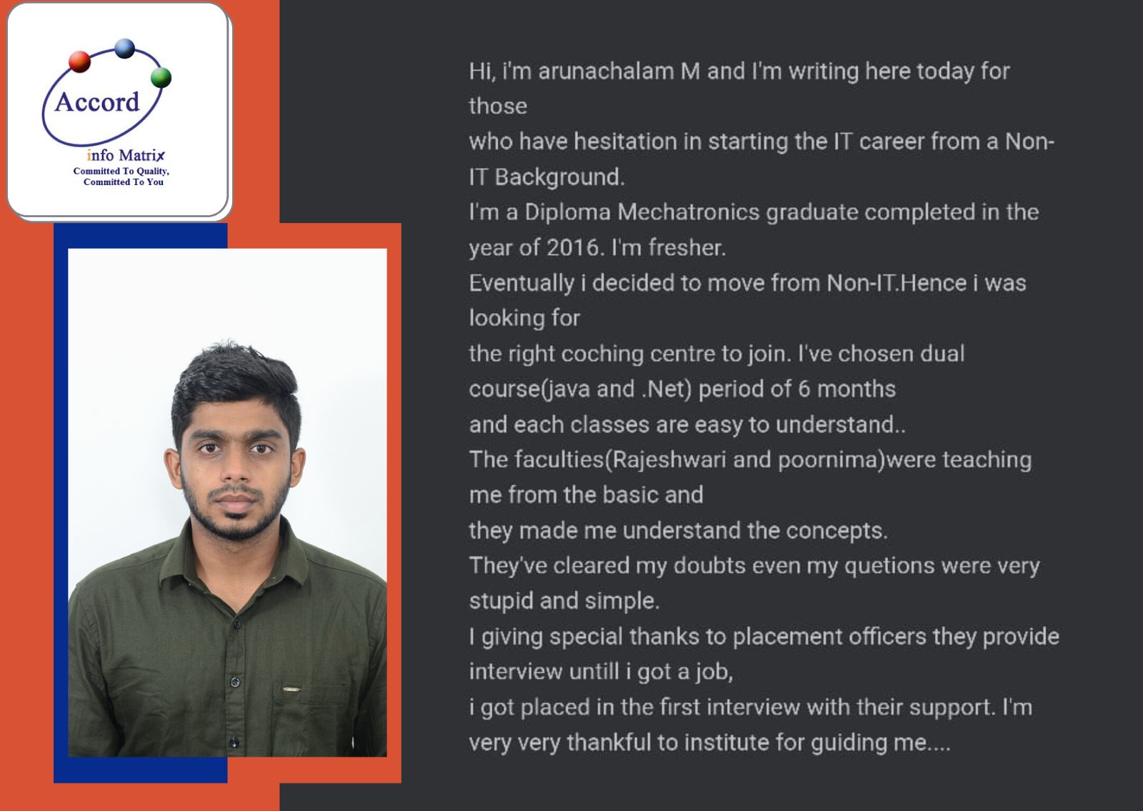 Dot Student Testimonial